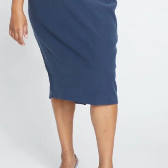 Universal Standard Deep Storm Mary Luxe Dress Blue Sz Small - Picture 2 of 11